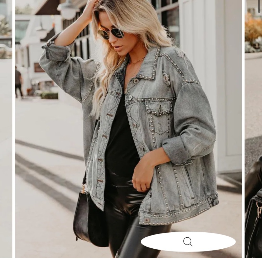Vici Studded Oversized Denim Coat